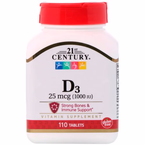 21st Century, D3, 25 mcg (1000 IU), 110 Tablets Review 21st Century, D3, 25 mcg (1000 IU), 110 Tablets Review