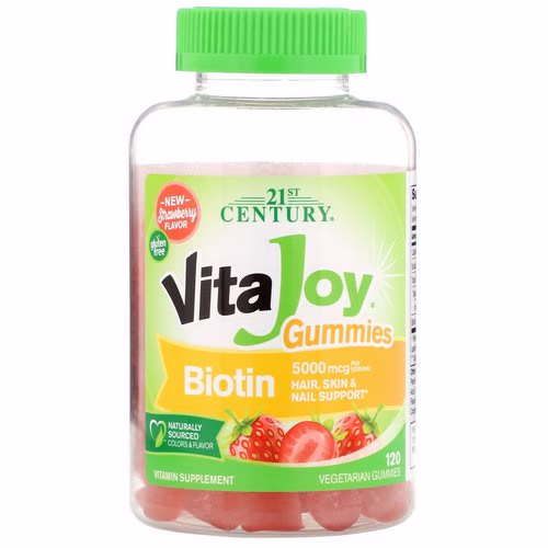 21st Century, VitaJoy Biotin Gummies, Strawberry Flavor, 5,000 mcg, 120 Vegetarian Gummies Review 21st Century, VitaJoy Biotin Gummies, Strawberry Flavor, 5,000 mcg, 120 Vegetarian Gummies Review
