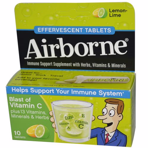 AirBorne, Blast of Vitamin C, Lemon-Lime, 10 Effervescent Tablets Review AirBorne, Blast of Vitamin C, Lemon-Lime, 10 Effervescent Tablets Review