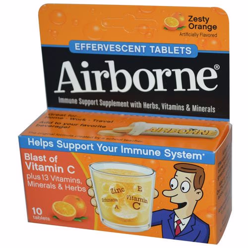 AirBorne, Blast of Vitamin C, Zesty Orange, 10 Effervescent Tablets Review AirBorne, Blast of Vitamin C, Zesty Orange, 10 Effervescent Tablets Review