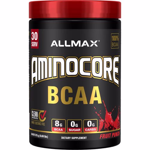 ALLMAX Nutrition, AMINOCORE, BCAA, 8G BCAA + 0 Sugar + 0 Carbs, Fruit Punch, 0.69 lbs (315 g) Review