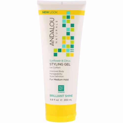 Andalou Naturals, Styling Gel, Brilliant Shine, Medium Hold, Sunflower & Citrus, 6.8 fl oz (200 ml) Review Andalou Naturals, Styling Gel, Brilliant Shine, Medium Hold, Sunflower & Citrus, 6.8 fl oz (200 ml) Review