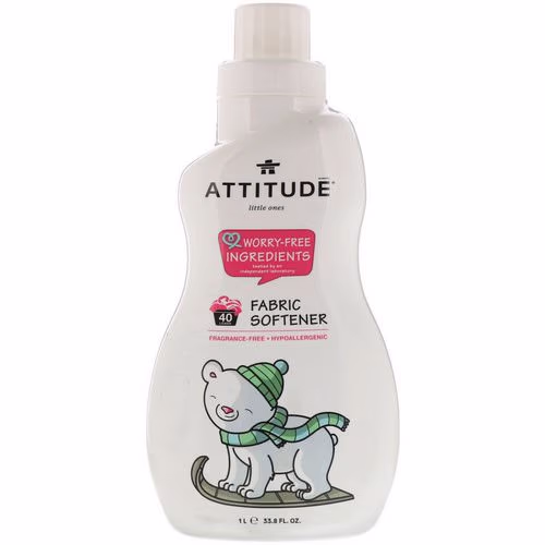 ATTITUDE, Little Ones, Fabric Softener, Fragrance-Free, 40 Loads, 33.8 fl oz (1 L) Review ATTITUDE, Little Ones, Fabric Softener, Fragrance-Free, 40 Loads, 33.8 fl oz (1 L) Review