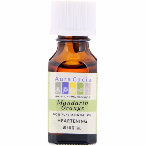 Aura Cacia, 100% Pure Essential Oil, Mandarin Orange, Heartening, .5 oz (15 ml) Review Aura Cacia, 100% Pure Essential Oil, Mandarin Orange, Heartening, .5 oz (15 ml) Review
