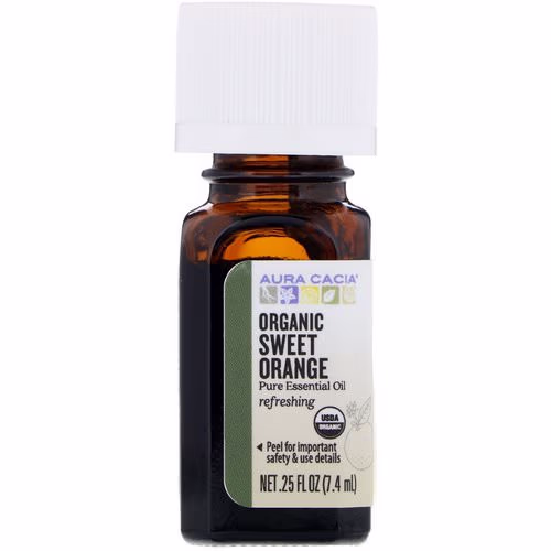 Aura Cacia, Organic, Sweet Orange, .25 fl oz (7.4 ml) Review Aura Cacia, Organic, Sweet Orange, .25 fl oz (7.4 ml) Review