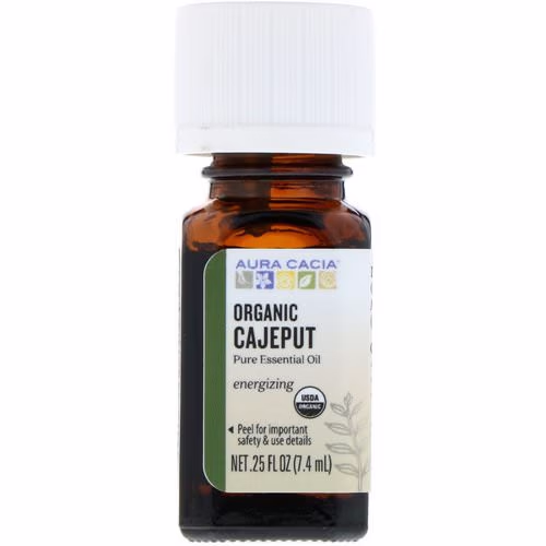 Aura Cacia, Pure Essential Oil, Organic Cajeput, .25 fl oz (7.4 ml) Review Aura Cacia, Pure Essential Oil, Organic Cajeput, .25 fl oz (7.4 ml) Review
