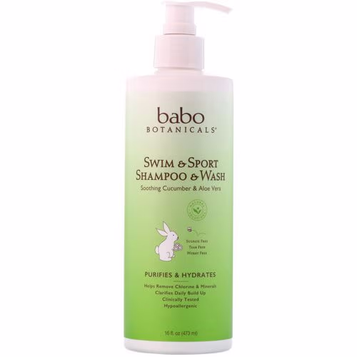 Babo Botanicals, Swim & Sport Shampoo & Wash, Soothing Cucumber & Aloe Vera, 16 fl oz (473 ml) Review