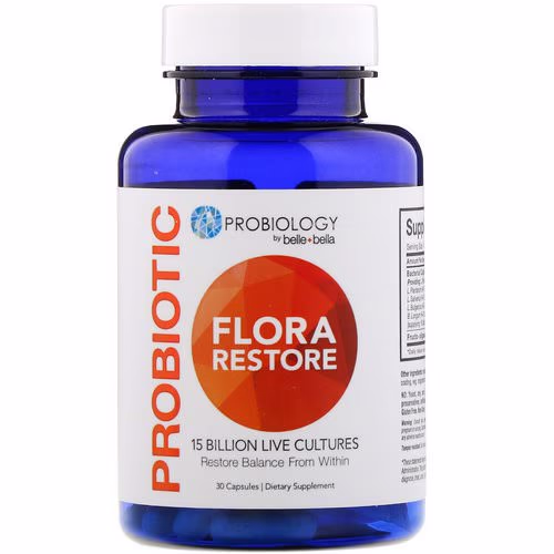 Belle+Bella, Probiology, Probiotic Flora Restore, 15 Billion CFU, 30 Capsules Review