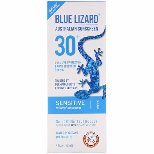 Blue Lizard Australian Sunscreen, Sensitive, Mineral Sunscreen, SPF 30+, 5 fl oz (148 ml) Review Blue Lizard Australian Sunscreen, Sensitive, Mineral Sunscreen, SPF 30+, 5 fl oz (148 ml) Review