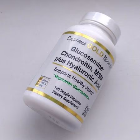 California Gold Nutrition, Glucosamine, Chondroitin, MSM Plus Hyaluronic Acid, 120 Veggie Caps