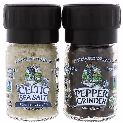 Celtic Sea Salt, Mini Mixed Grinder Set, Light Grey Celtic Salt & Pepper Grinder, 2.9 oz (82 g) Review
