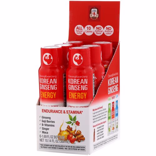 Cheong Kwan Jang, Korean Ginseng Energy, Endurance & Stamina, Citrus Flavor, 6 Bottles, 1.69 fl oz (50 ml) Each Review