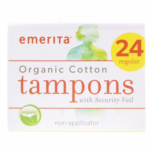 Emerita, Organic Cotton Tampons with Security Veil, Non-Applicator, Regular, 24 Tampons Review Emerita, Organic Cotton Tampons with Security Veil, Non-Applicator, Regular, 24 Tampons Review
