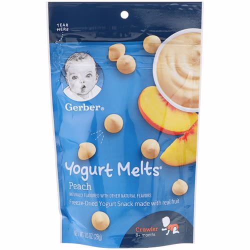Gerber, Yogurt Melts, Peach, Crawler 8+ months, 1 oz (28 g) Review Gerber, Yogurt Melts, Peach, Crawler 8+ months, 1 oz (28 g) Review