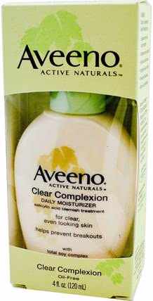 Active Naturals, Clear Complexion, Daily Moisturizer, 4 fl oz (120 ml) by Aveeno, 美容，水楊酸，面部護理 HK 香港