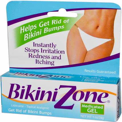 Medicated Gel, 1 oz (28 g) by BikiniZone, 美容，水楊酸，剃須 HK 香港