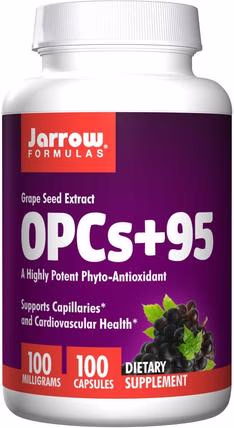 OPCs + 95, Grape Seed Extract, 100 mg, 100 Capsules by Jarrow Formulas, 補充劑，抗氧化劑，葡萄籽提取物 HK 香港