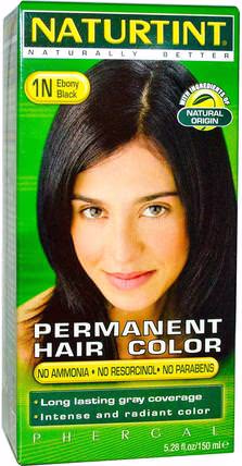 Permanent Hair Color, 1N Ebony Black, 5.28 fl oz (150 ml) by Naturtint, 健康 HK 香港 Permanent Hair Color, 1N Ebony Black, 5.28 fl oz (150 ml) by Naturtint, 健康 HK 香港