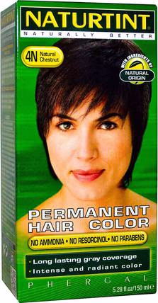 Permanent Hair Color, 4N Natural Chestnut, 5.28 fl oz (150 ml) by Naturtint, 健康 HK 香港 Permanent Hair Color, 4N Natural Chestnut, 5.28 fl oz (150 ml) by Naturtint, 健康 HK 香港