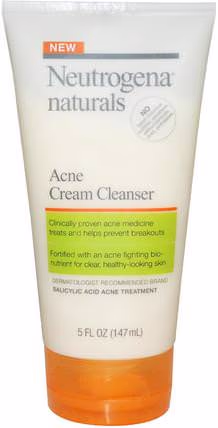 Acne Cream Cleanser, 5 fl oz (147 ml) by Neutrogena, 健康，粉刺，皮膚型痘痘皮膚，美容，水楊酸 HK 香港