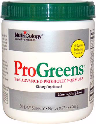 ProGreens, with Advanced Probiotic Formula, 9.27 oz (265 g) by Nutricology, 補品，超級食品，綠色蔬菜 HK 香港