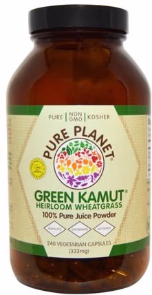 Green Kamut, Heirloom Wheatgrass, 240 Veggie Caps by Pure Planet, 補品，超級食品，kamut HK 香港