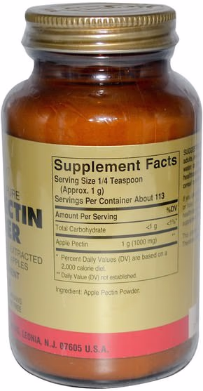 補充劑,纖維,蘋果果膠 - Solgar, Apple Pectin Powder, 4 oz (113.4 g) 補充劑,纖維,蘋果果膠 - Solgar, Apple Pectin Powder, 4 oz (113.4 g)