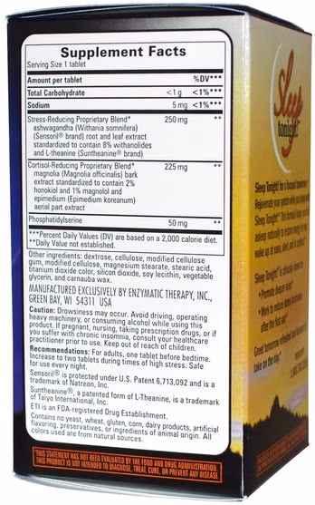 補充，睡覺 - Enzymatic Therapy, Sleep Tonight!, 28 Tablets