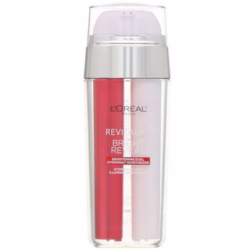 L'Oreal, Revitalift Bright Reveal, Brightening Dual Overnight Moisturizer, 1 fl oz (30 ml) Review