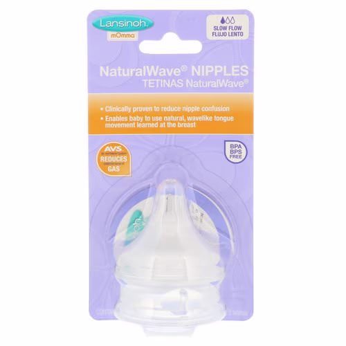 Lansinoh, NaturalWave Nipples, Slow Flow, 2 Slow-Flow Nipples Review