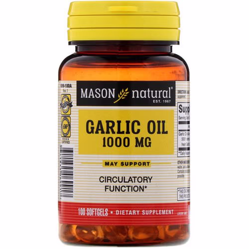 Mason Natural, Garlic Oil, 1000 mg, 100 Softgels Review Mason Natural, Garlic Oil, 1000 mg, 100 Softgels Review