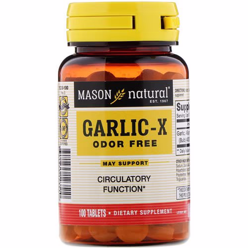Mason Natural, Garlic X, Odor Free, 100 Tablets Review Mason Natural, Garlic X, Odor Free, 100 Tablets Review