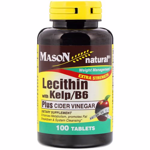 Mason Natural, Lecithin with Kelp/B6, Plus Cider Vinegar, Extra Strength, 100 Tablets Review Mason Natural, Lecithin with Kelp/B6, Plus Cider Vinegar, Extra Strength, 100 Tablets Review