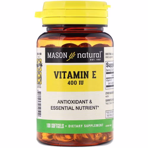 Mason Natural, Vitamin E, 400 IU, 100 Softgels Review Mason Natural, Vitamin E, 400 IU, 100 Softgels Review
