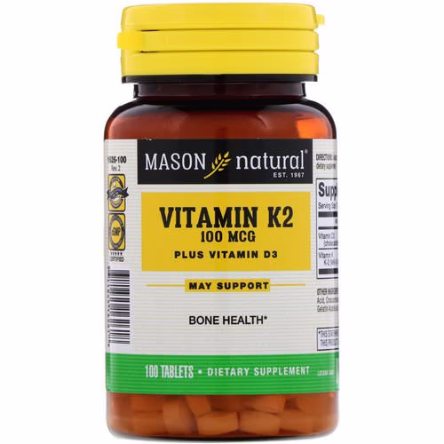 Mason Natural, Vitamin K2 Plus Vitamin D3, 100 mcg, 100 Tablets Review Mason Natural, Vitamin K2 Plus Vitamin D3, 100 mcg, 100 Tablets Review