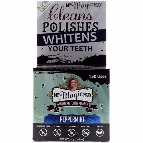 My Magic Mud, Whitening Tooth Powder, Peppermint, 1.06 oz (30 g) Review