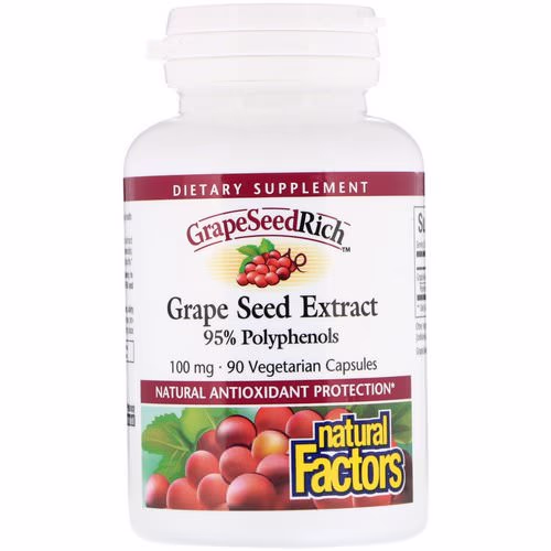 Natural Factors, GrapeSeedRich, Grape Seed Extract, 100 mg, 90 Vegetarian Capsules Review