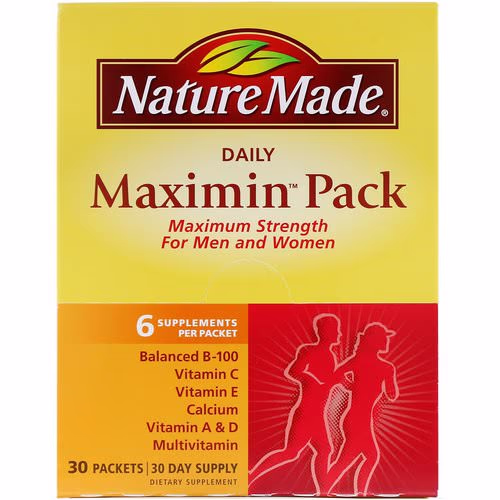 Nature Made, Daily Maximin Pack, Multivitamin and Mineral, 6 Supplements Per Packet, 30 Packets Review Nature Made, Daily Maximin Pack, Multivitamin and Mineral, 6 Supplements Per Packet, 30 Packets Review