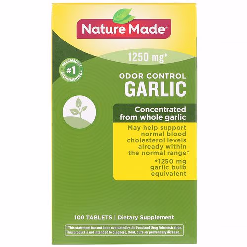 Nature Made, Odor Control, Garlic, 1250 mg, 100 Tablets Review Nature Made, Odor Control, Garlic, 1250 mg, 100 Tablets Review