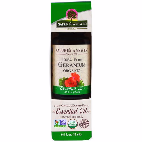Nature's Answer, Geranium Organic Essential Oil, 0.5 fl oz (15 ml) Review Nature's Answer, Geranium Organic Essential Oil, 0.5 fl oz (15 ml) Review