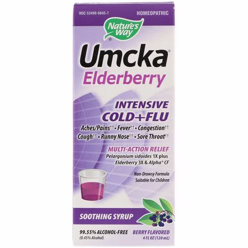 Nature's Way, Umcka Elderberry, Intensive Cold+Flu, Soothing Syrup, Berry Flavor, 4 fl oz (120 ml) Review