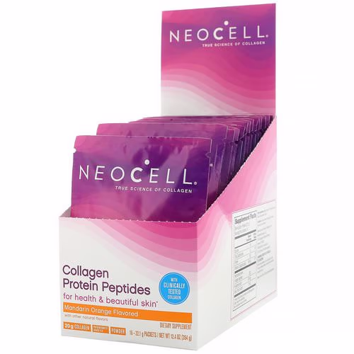 Neocell, Collagen Protein Peptides, Mandarin Orange, 16 Packets, .78 oz (22 g) Each Review