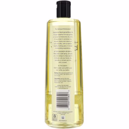 芝麻, 按摩油: Neutrogena, Body Oil, 16 fl oz (473 ml)