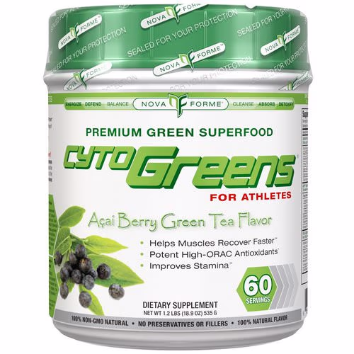 NovaForme, CytoGreens, Premium Green Superfood for Athletes, Acai Berry Green Tea Flavor, 1.2 lbs (535 g) Review NovaForme, CytoGreens, Premium Green Superfood for Athletes, Acai Berry Green Tea Flavor, 1.2 lbs (535 g) Review