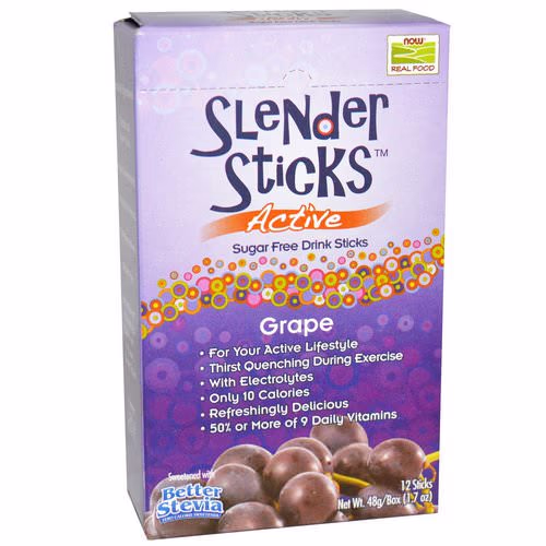 Now Foods, Real Food, Slender Sticks, Active, Grape, 12 Sticks, (4 g) Each Review Now Foods, Real Food, Slender Sticks, Active, Grape, 12 Sticks, (4 g) Each Review