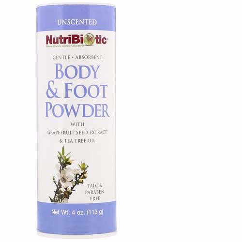 NutriBiotic, Body & Foot Powder with Grapefruit Seed Extract & Tea Tree Oil, Unscented, 4 oz (113 g) Review NutriBiotic, Body & Foot Powder with Grapefruit Seed Extract & Tea Tree Oil, Unscented, 4 oz (113 g) Review