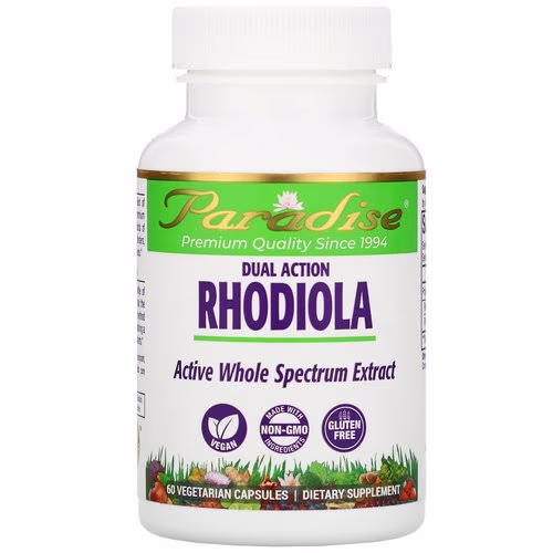 Paradise Herbs, Dual Action Rhodiola, 60 Vegetarian Capsules Review