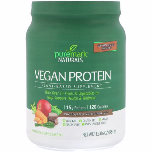 PureMark Naturals, Vegan Protein, Plant-Based Supplement, Chocolate Flavor Drink Mix, 16 oz (454 g) Review PureMark Naturals, Vegan Protein, Plant-Based Supplement, Chocolate Flavor Drink Mix, 16 oz (454 g) Review