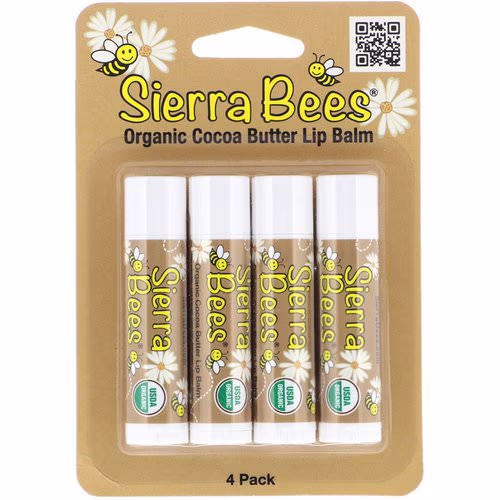 Sierra Bees, Organic Lip Balms, Cocoa Butter, 4 Pack, .15 oz (4.25 g) Each Review Sierra Bees, Organic Lip Balms, Cocoa Butter, 4 Pack, .15 oz (4.25 g) Each Review
