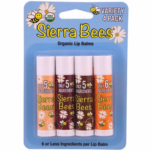 Sierra Bees, Organic Lip Balm Variety Pack, 4 Pack, .15 oz (4.25 g) Each Review Sierra Bees, Organic Lip Balm Variety Pack, 4 Pack, .15 oz (4.25 g) Each Review